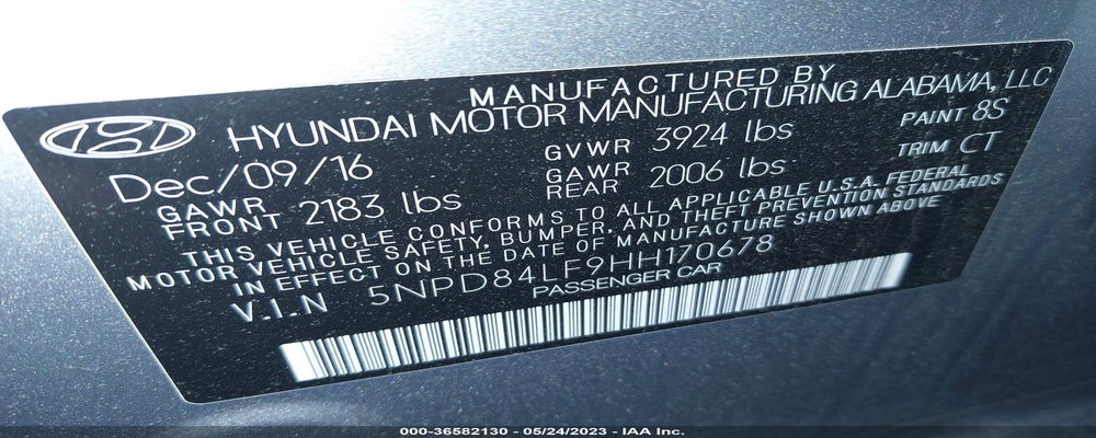 5NPD84LF9HH170678 2017 HYUNDAI ELANTRA photo no. 9