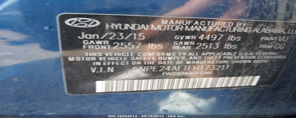 5NPE24AF1FH173211 2015 HYUNDAI SONATA photo no. 9
