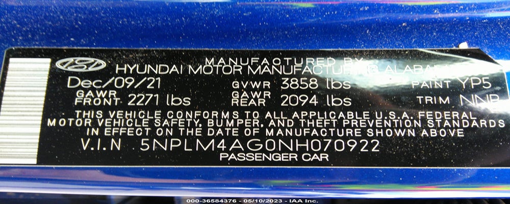 5NPLM4AG0NH070922 2022 HYUNDAI ELANTRA photo no. 9