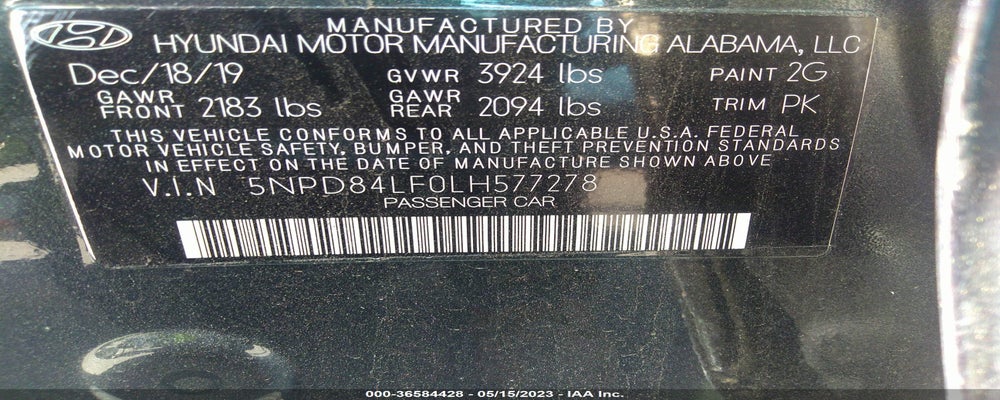 5NPD84LF0LH577278 2020 HYUNDAI ELANTRA photo no. 9