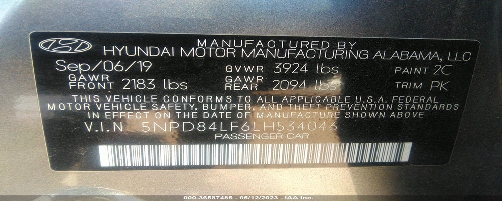 5NPD84LF6LH534046 2020 HYUNDAI ELANTRA photo no. 9