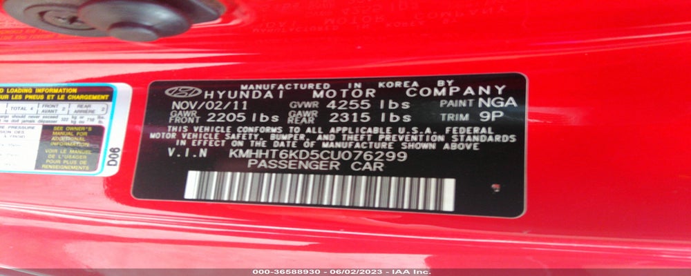 KMHHT6KD5CU076299 2012 HYUNDAI GENESIS COUPE photo no. 9