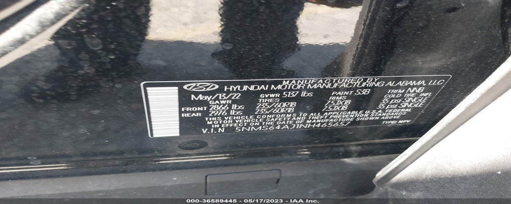 5NMS64AJ1NH465657 2022 HYUNDAI SANTA FE photo no. 9