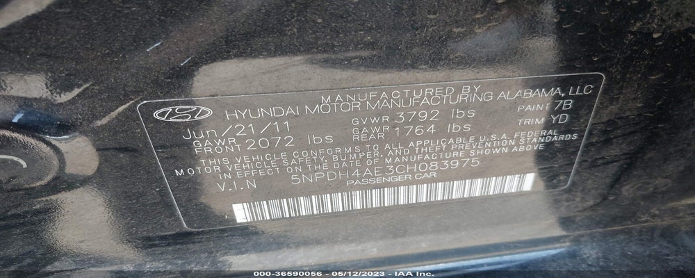 5NPDH4AE3CH083975 2012 HYUNDAI ELANTRA photo no. 9