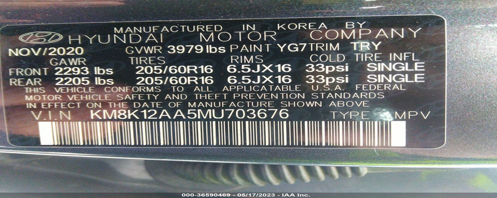 KM8K12AA5MU703676 2021 HYUNDAI KONA photo no. 9