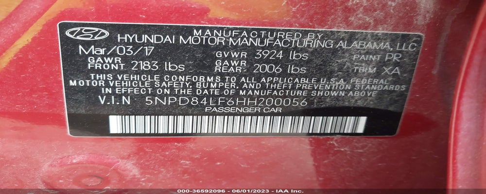 5NPD84LF6HH200056 2017 HYUNDAI ELANTRA photo no. 9