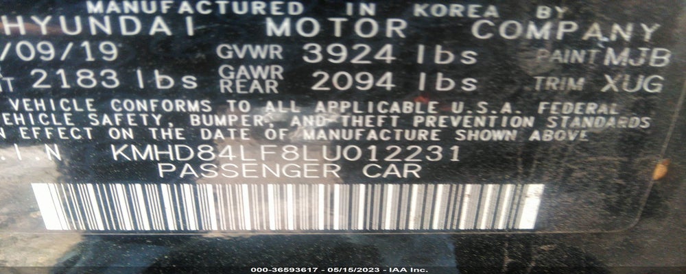 KMHD84LF8LU012231 2020 HYUNDAI ELANTRA photo no. 9