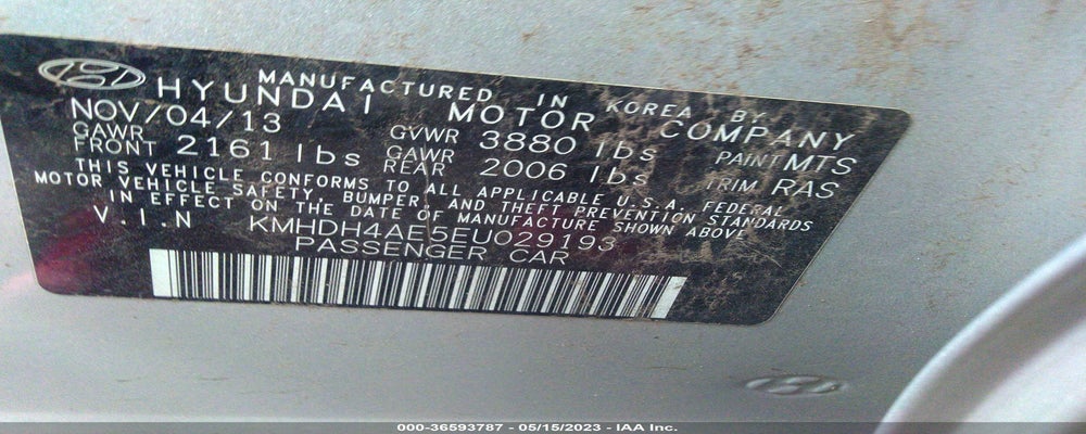 KMHDH4AE5EU029193 2014 HYUNDAI ELANTRA photo no. 9