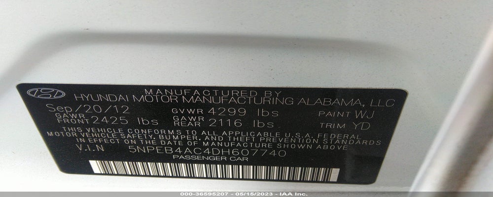5NPEB4AC4DH607740 2013 HYUNDAI SONATA photo no. 9