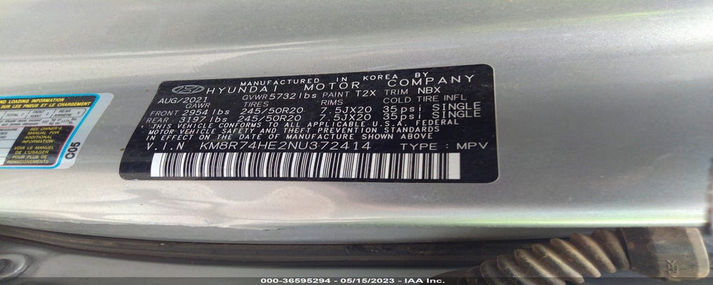 KM8R74HE2NU372414 2022 HYUNDAI PALISADE photo no. 9