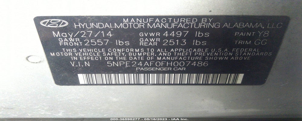 5NPE24AF0FH007486 2015 HYUNDAI SONATA photo no. 9