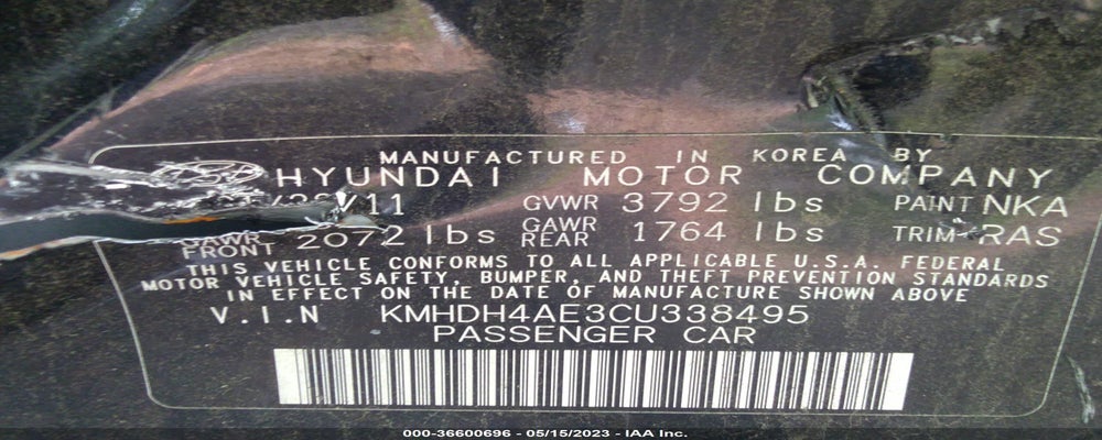 KMHDH4AE3CU338495 2012 HYUNDAI ELANTRA photo no. 9