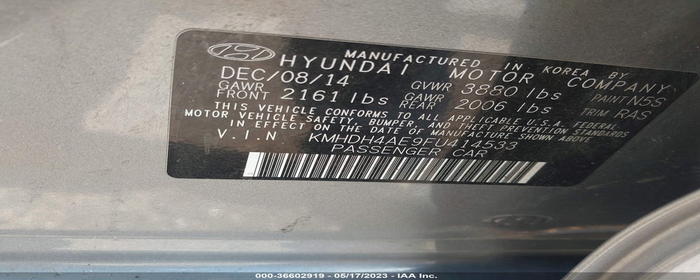 KMHDH4AE9FU414533 2015 HYUNDAI ELANTRA photo no. 9