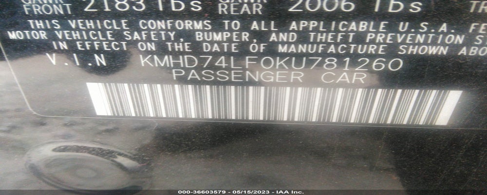 KMHD74LF0KU781260 2019 HYUNDAI ELANTRA photo no. 9