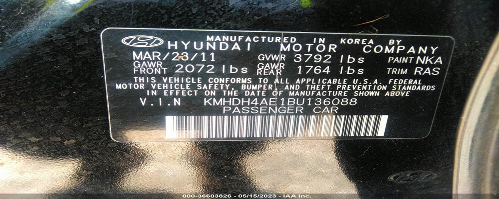 KMHDH4AE1BU136088 2011 HYUNDAI ELANTRA photo no. 9