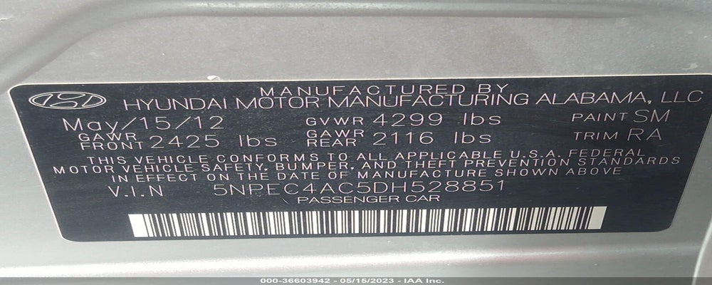 5NPEC4AC5DH528851 2013 HYUNDAI SONATA photo no. 9