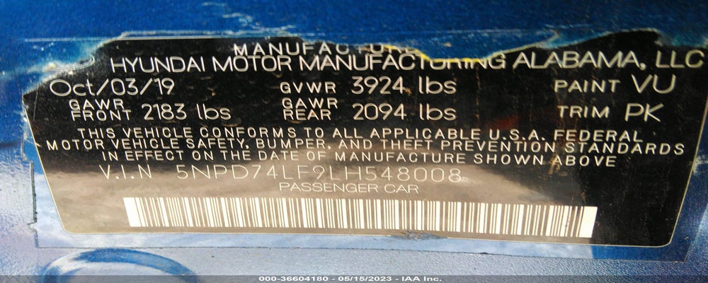 5NPD74LF9LH548008 2020 HYUNDAI ELANTRA photo no. 9