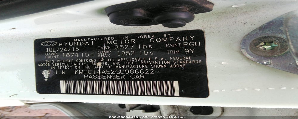 KMHCT4AE2GU986622 2016 HYUNDAI ACCENT photo no. 9
