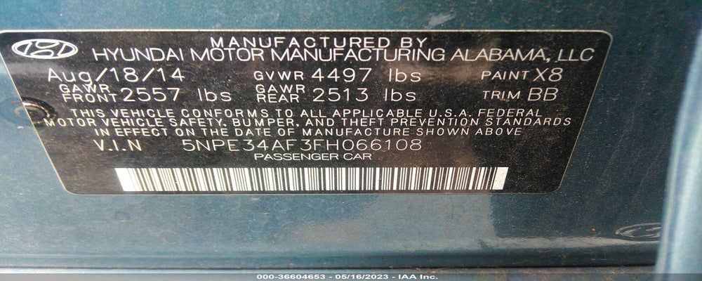 5NPE34AF3FH066108 2015 HYUNDAI SONATA photo no. 9