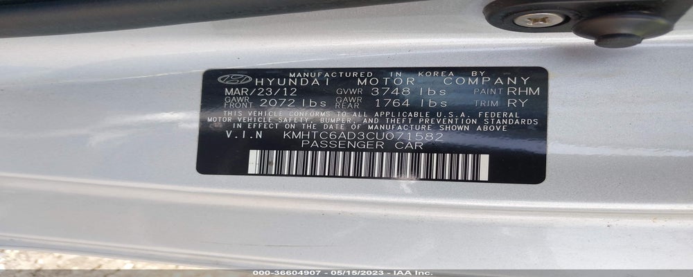 KMHTC6AD3CU071582 2012 HYUNDAI VELOSTER photo no. 9