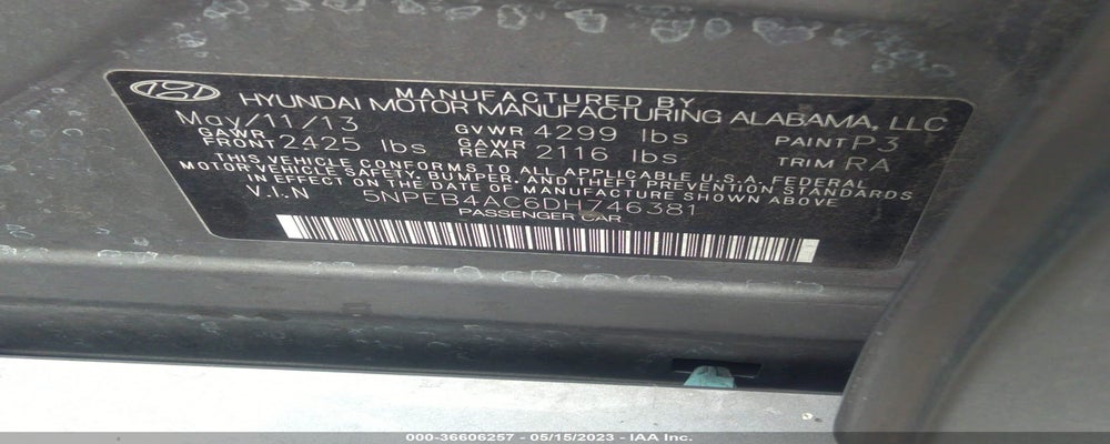 5NPEB4AC6DH746381 2013 HYUNDAI SONATA photo no. 9