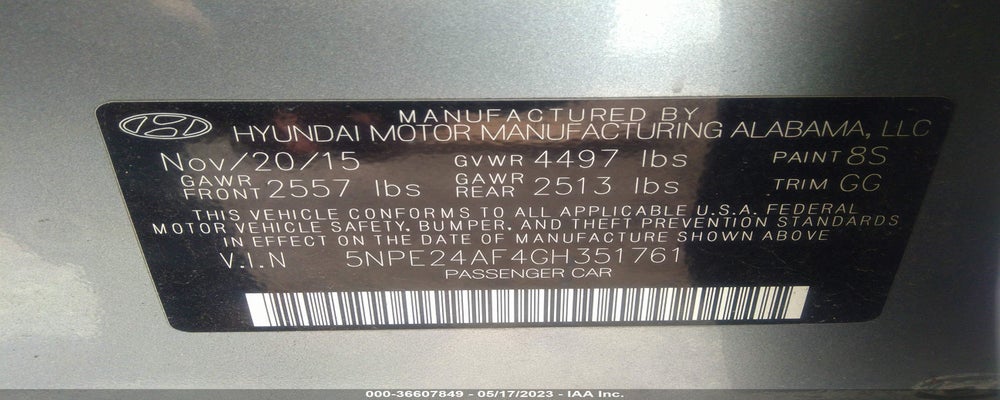 5NPE24AF4GH351761 2016 HYUNDAI SONATA photo no. 9
