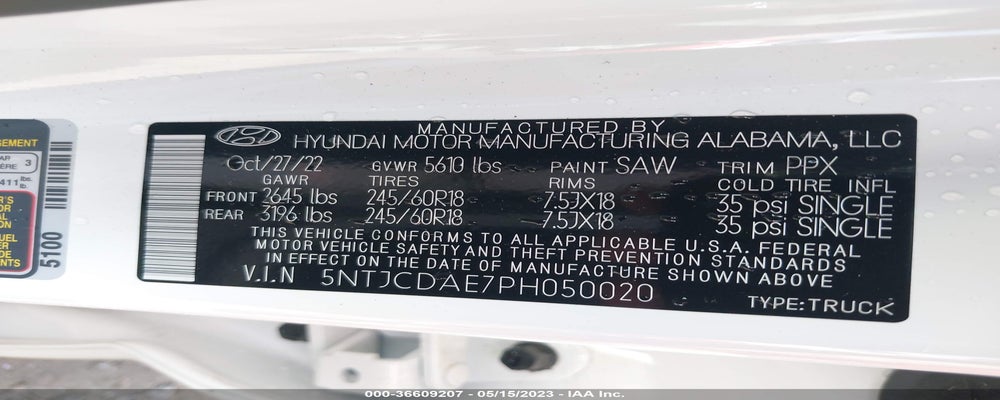 5NTJCDAE7PH050020 2023 HYUNDAI SANTA CRUZ photo no. 9