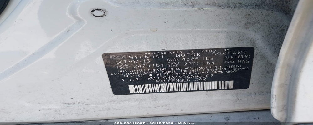 KMHEC4A49DA096602 2013 HYUNDAI SONATA HYBRID photo no. 9