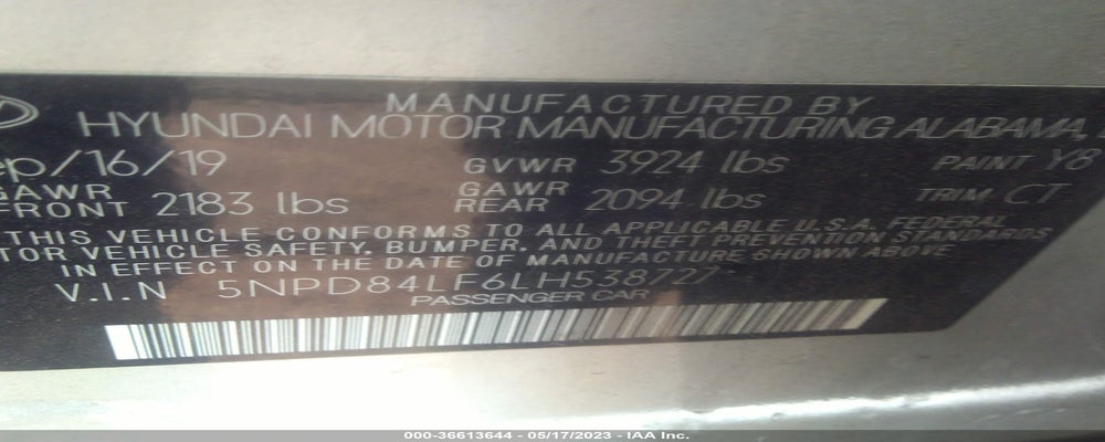 5NPD84LF6LH538727 2020 HYUNDAI ELANTRA photo no. 9