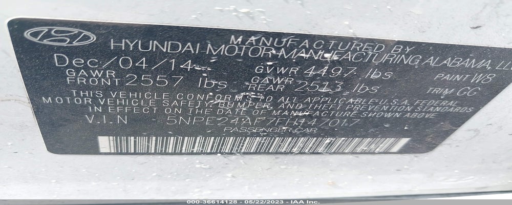 5NPE24AF7FH147017 2015 HYUNDAI SONATA photo no. 9