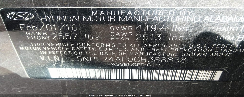 5NPE24AF0GH388838 2016 HYUNDAI SONATA photo no. 9