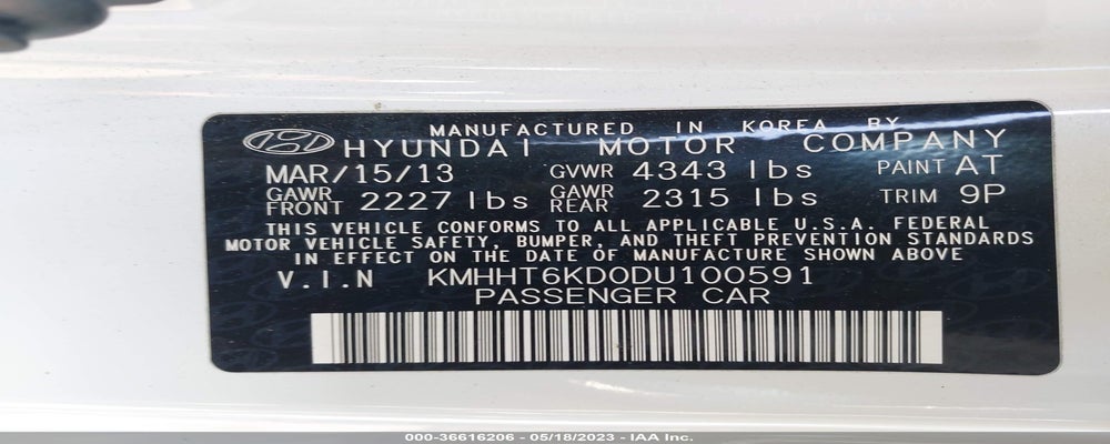 KMHHT6KD0DU100591 2013 HYUNDAI GENESIS COUPE photo no. 9