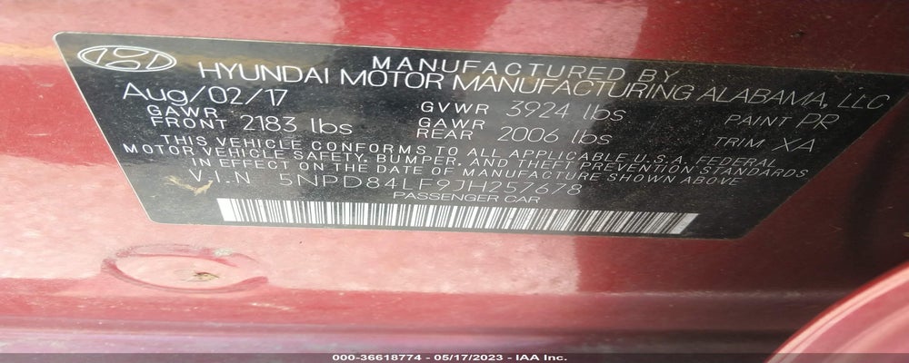 5NPD84LF9JH257678 2018 HYUNDAI ELANTRA photo no. 9