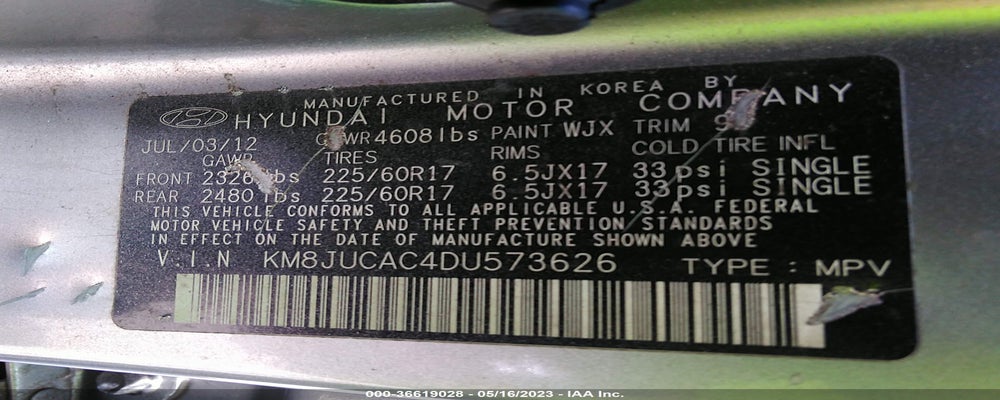 KM8JUCAC4DU573626 2013 HYUNDAI TUCSON photo no. 9