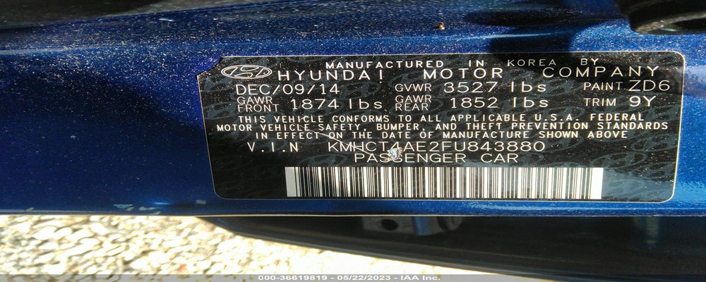 KMHCT4AE2FU843880 2015 HYUNDAI ACCENT photo no. 9