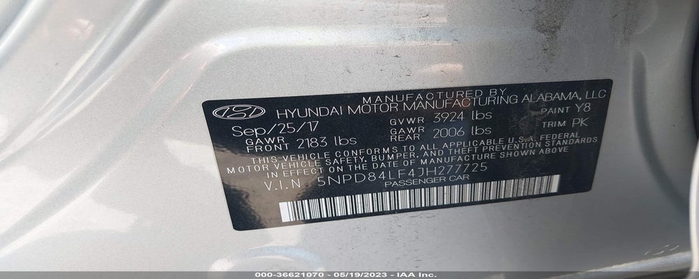 5NPD84LF4JH277725 2018 HYUNDAI ELANTRA photo no. 9