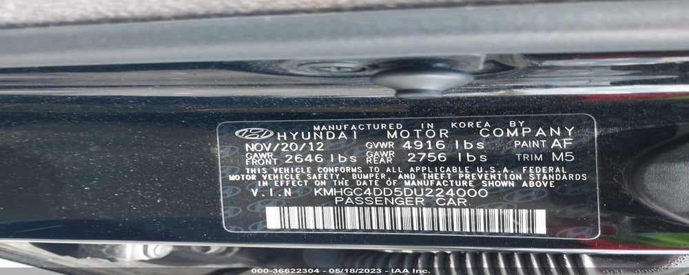 KMHGC4DD5DU224000 2013 HYUNDAI GENESIS photo no. 9