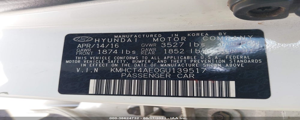 KMHCT4AE0GU139517 2016 HYUNDAI ACCENT photo no. 9