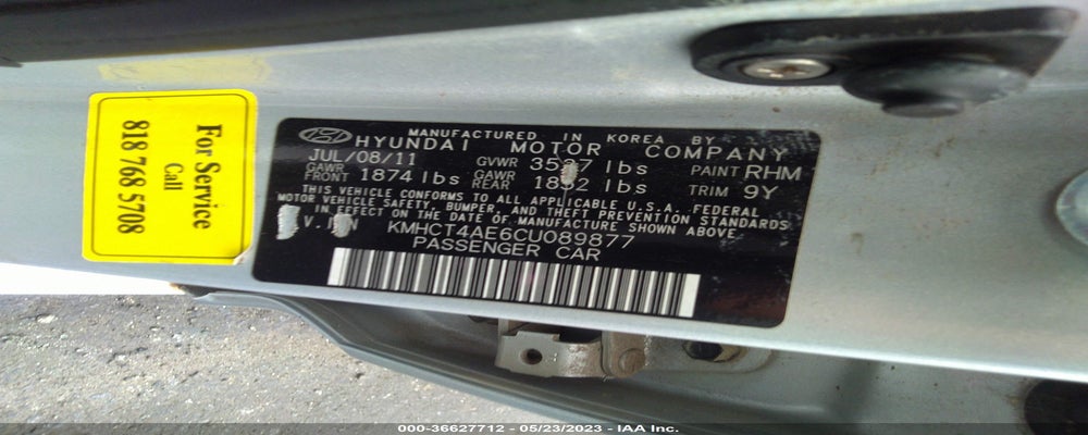 KMHCT4AE6CU089877 2012 HYUNDAI ACCENT photo no. 9