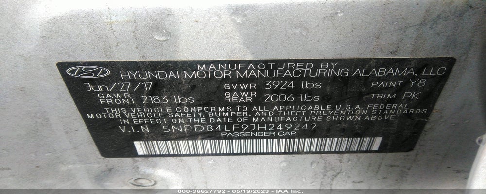 5NPD84LF9JH249242 2018 HYUNDAI ELANTRA photo no. 9
