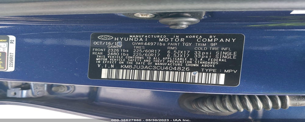 KM8JU3AC3CU404826 2012 HYUNDAI TUCSON photo no. 9
