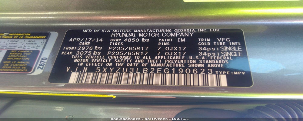 5XYZU3LB2EG190623 2014 HYUNDAI SANTA FE SPORT photo no. 9
