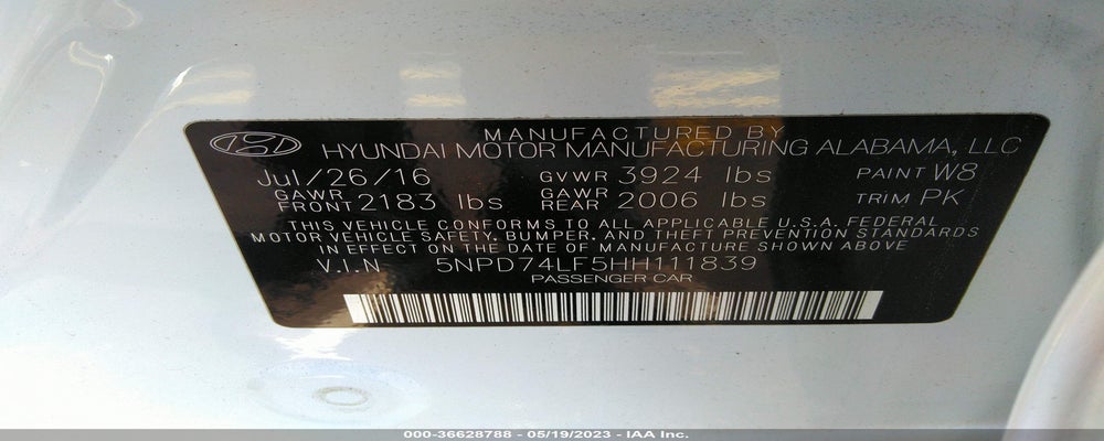 5NPD74LF5HH111839 2017 HYUNDAI ELANTRA photo no. 9