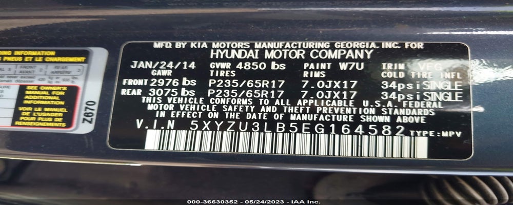 5XYZU3LB5EG164582 2014 HYUNDAI SANTA FE SPORT photo no. 9