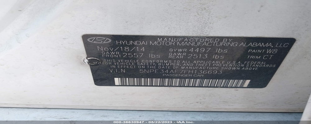 5NPE34AF7FH136693 2015 HYUNDAI SONATA photo no. 9