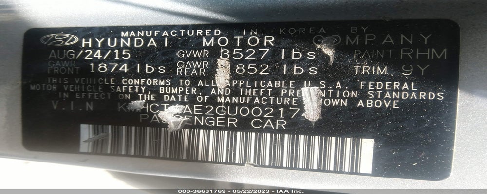 KMHCT4AE2GU002174 2016 HYUNDAI ACCENT photo no. 9