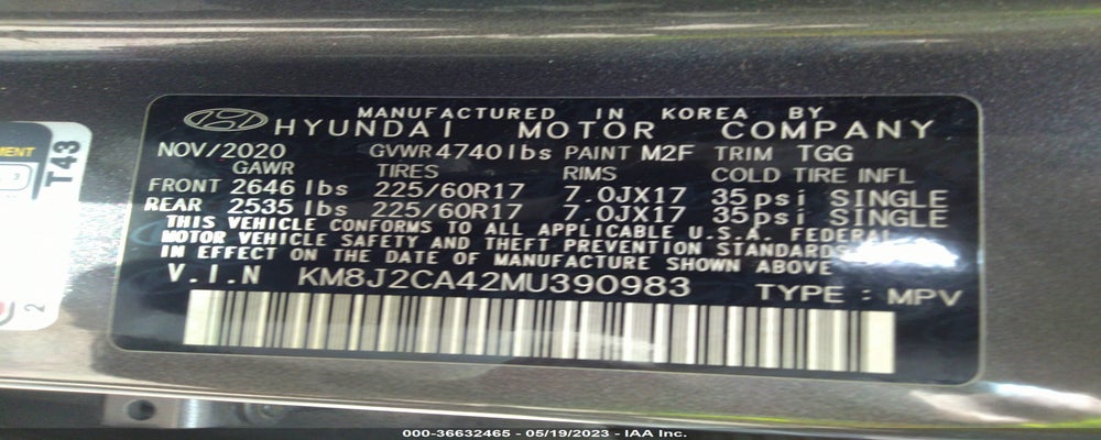 KM8J2CA42MU390983 2021 HYUNDAI TUCSON photo no. 9