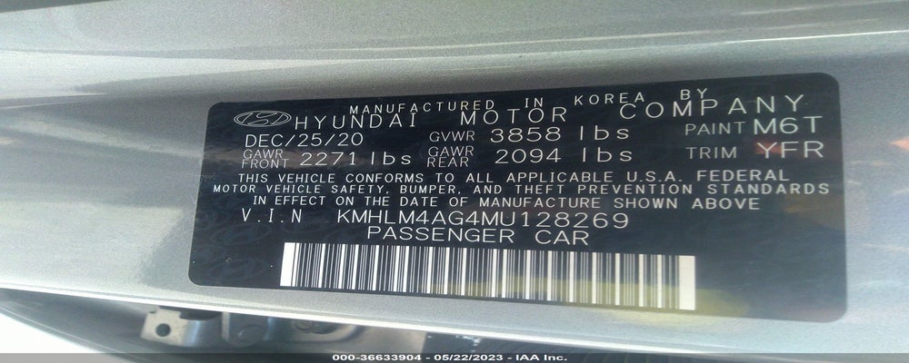 KMHLM4AG4MU128269 2021 HYUNDAI ELANTRA photo no. 9