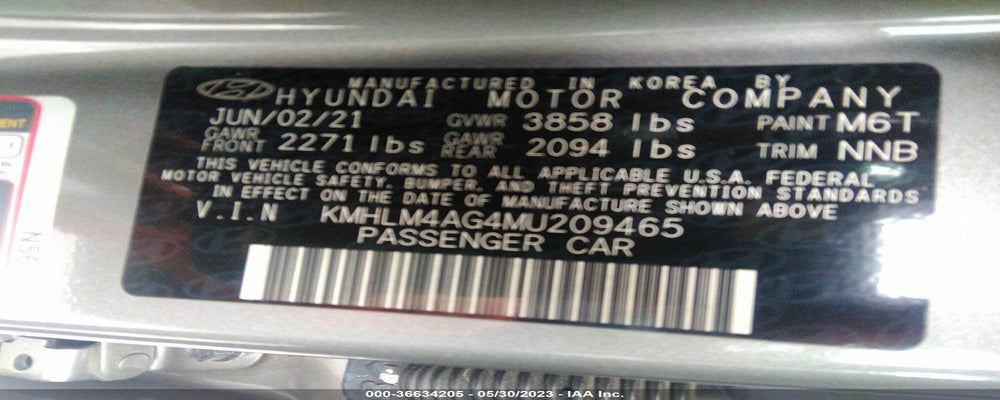 KMHLM4AG4MU209465 2021 HYUNDAI ELANTRA photo no. 9