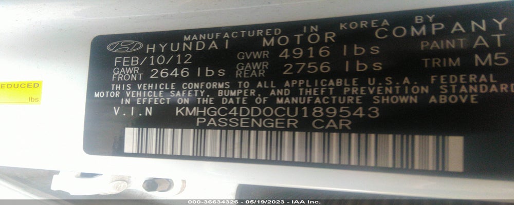 KMHGC4DD0CU189543 2012 HYUNDAI GENESIS photo no. 9